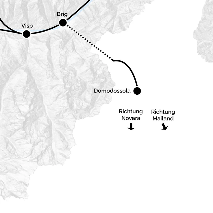 Optimierung noch nicht abgeschlossen – das Trassee südlich des Simplons.